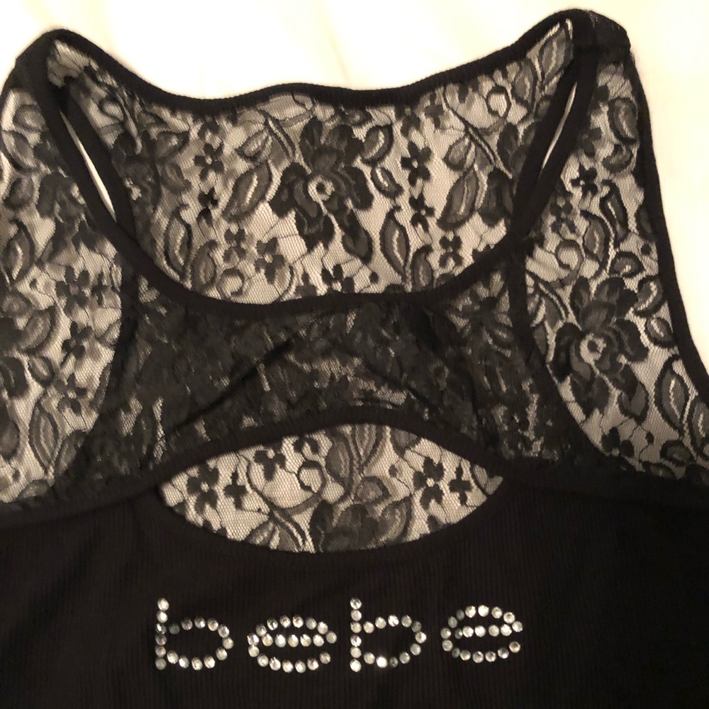 Bebe lace sleeveless bodysuit large